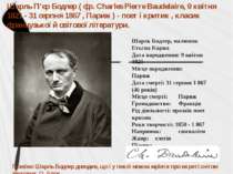 Шарль П'єр Бодлер ( фр. Charles Pierre Baudelaire, 9 квітня 1821 - 31 серпня ...