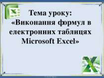«Виконання формул в електронних таблицях Microsoft Excel»