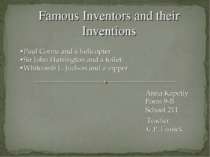 Inventors and Inventions and other misplaces