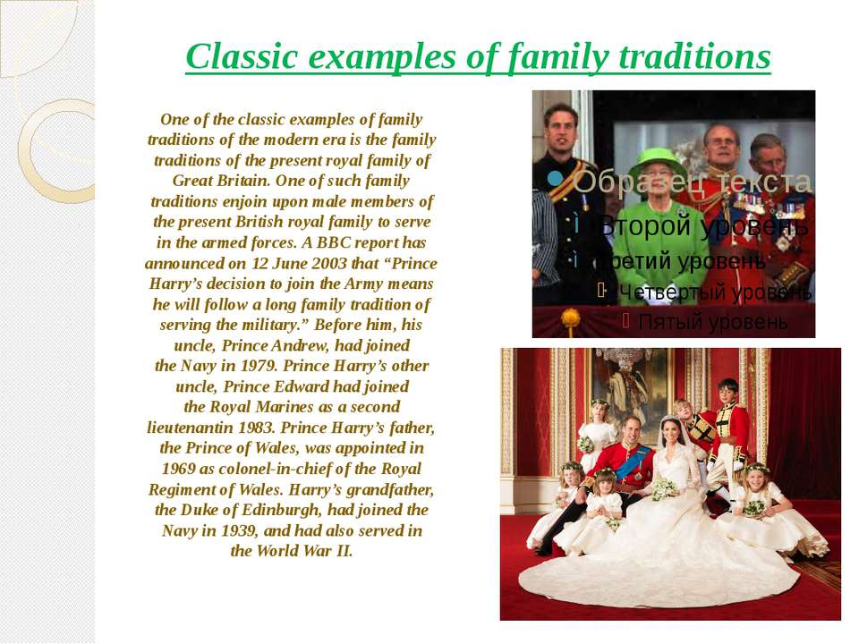 examples of traditions