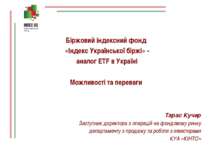 Біржовий індексний фонд «Індекс Української біржі» - аналог ETF в Україні