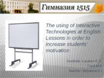 The using of Interactive Technologies at English Lessons in order to increase...
