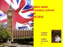 English week Secondary school Toki 2009-2010