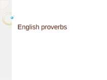 English proverbs