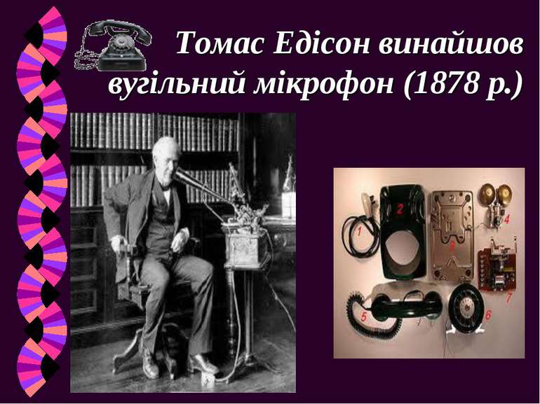 Томас Едісон винайшов вугільний мікрофон (1878 р.)