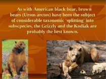 As with American black bear, brown bears (Ursus arctos) have been the subject...