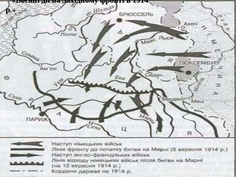 «Воєнні дії на Західному фронті в 1914 р.»