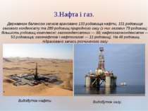 3.Нафта і газ. Державним балансом запасів враховано 133 родовища нафти, 151 р...