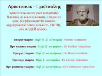 Аристотель - Ἀριστοτέλης Аристотель застосував концепцію Платона до всього жи...
