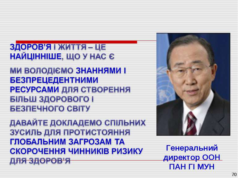 * Генеральний директор ООН ПАН ГІ МУН