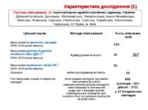 Регіони опитування: 15 територіально-адміністративних одиниць України: Дніпро...