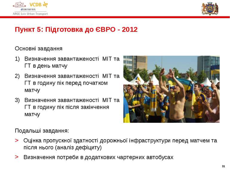 * * Пункт 5: Підготовка до ЄВРО - 2012 Основні завдання Визначення завантажен...