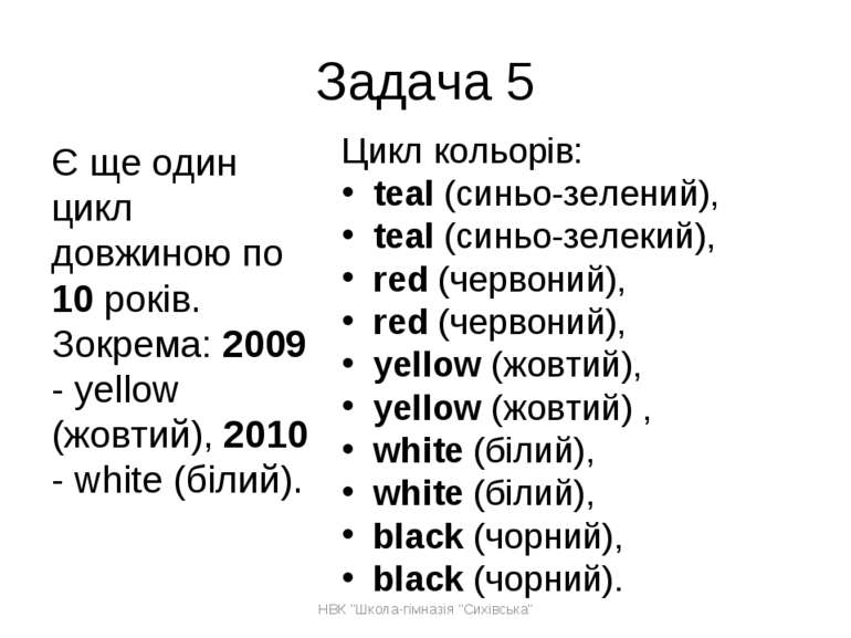 Цикл кольорів: teal (синьо-зелений), teal (синьо-зелекий), red (червоний), re...