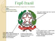 Герб Італії Сталеве зубчасте колесо - символ праці і воно відбиває першу стат...
