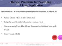 Review: Procedure for Processing A Loan Application Which identified CAUSES (...