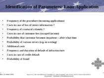 Identification of Parameters: Loan Application Frequency of the procedure (in...