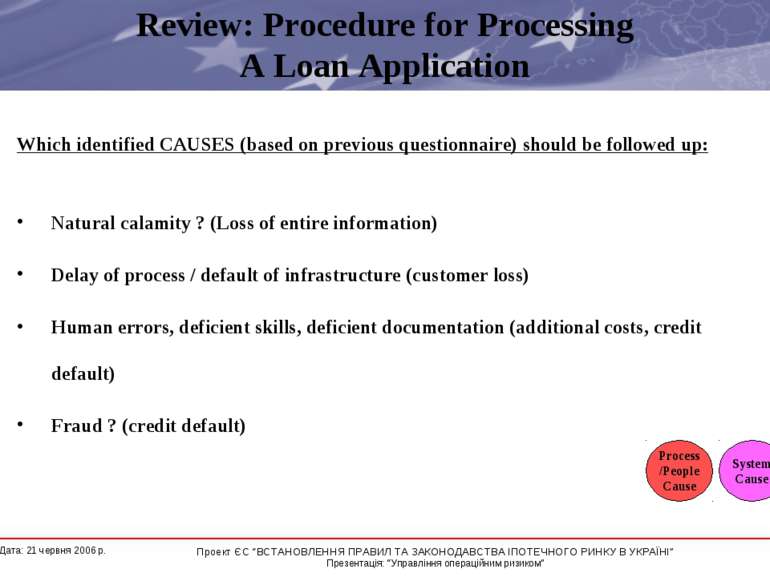Review: Procedure for Processing A Loan Application Which identified CAUSES (...