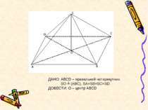 ДАНО: АВСD – правильний чотирикутник. SO ┴ (АВС), SA=SB=SC=SD ДОВЕСТИ: О – це...