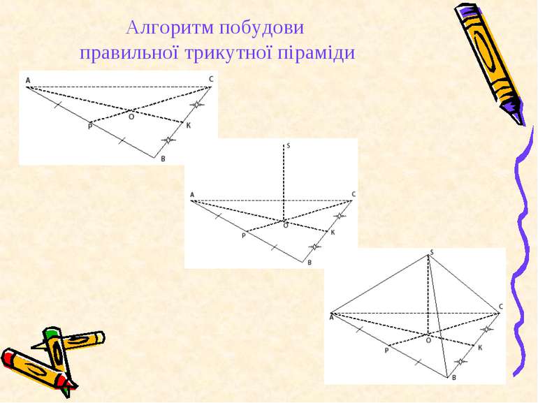 Алгоритм побудови правильної трикутної піраміди