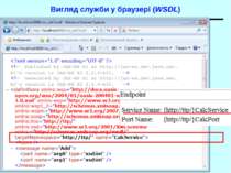 Вигляд служби у браузері (WSDL) Web Services (Java)