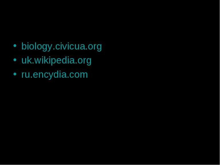 Список використаних джерел biology.civicua.org uk.wikipedia.org ru.encydia.com