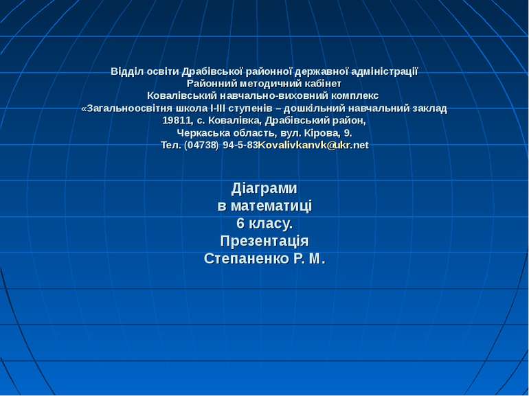 Відділ освіти Драбівської районної державної адміністрації Районний методични...