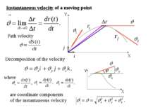 Instantaneous velocity of a moving point