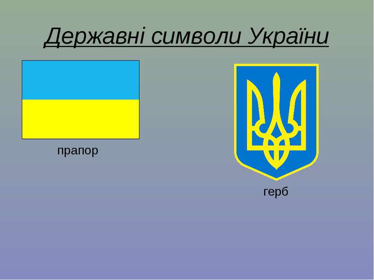 Державні символи України прапор герб