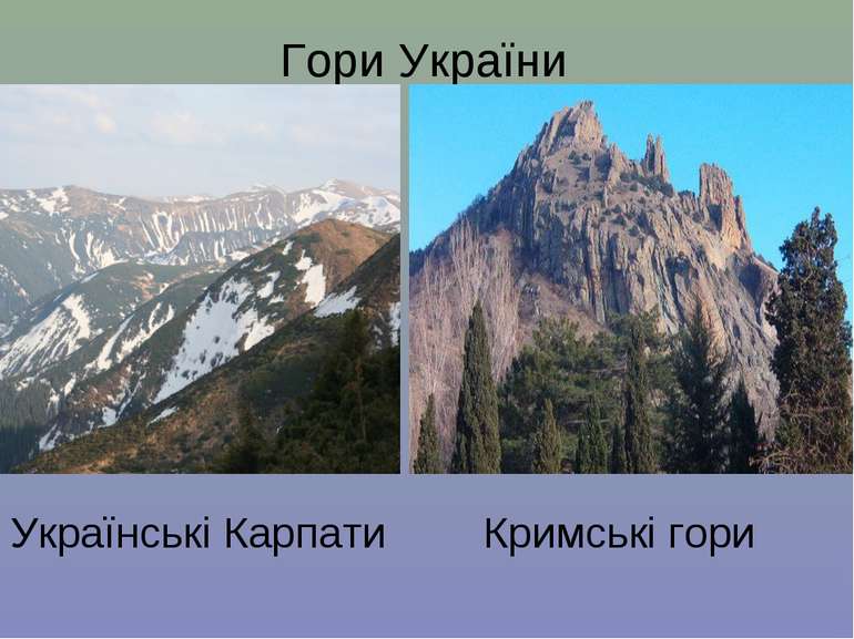 Українські Карпати Гори України Кримські гори