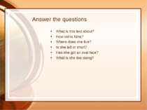 Answer the questions What is this text about? How old is Nina? Where does she...