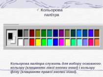 Кольорова палітра Кольорова палітра служить для вибору основного кольору (кла...