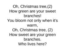 Oh, Christmas tree,(2) How green are your sweet branches! You bloom not only ...
