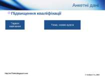 Анкетні дані Підвищення кваліфікації © Олійник Т.А., 2010 http://xi77mik.blog...