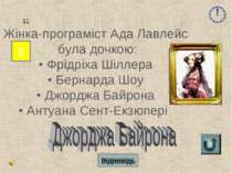 2 11 Жінка-програміст Ада Лавлейс була дочкою: • Фрідріха Шіллера • Бернарда ...