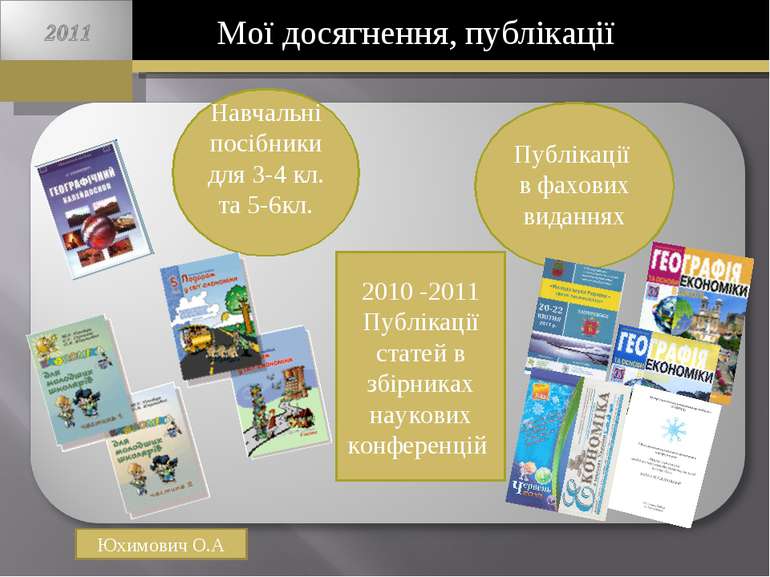 Мої досягнення, публікації Юхимович О.А Навчальні посібники для 3-4 кл. та 5-...