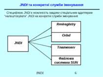 JNDI та конкретні служби іменування Специфікою JNDI є можливість завдяки спец...