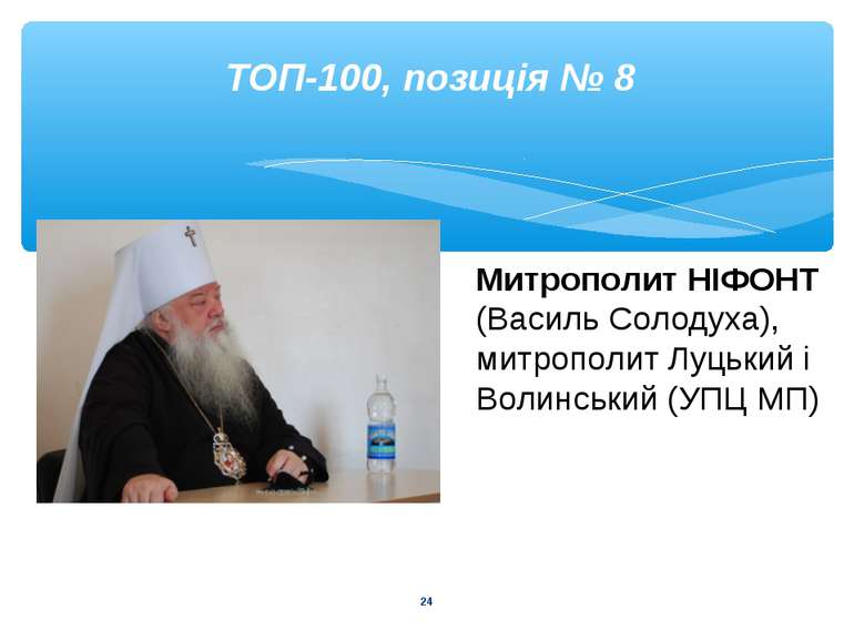 * ТОП-100, позиція № 8 Митрополит НІФОНТ (Василь Солодуха), митрополит Луцьки...