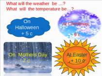 On Halloween + 5 c At Christmas - 9 c At Easter + 10 c On Mothers Day - 7 c W...