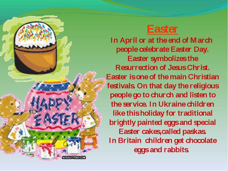 Easter In April or at the end of March people celebrate Easter Day. Easter sy...