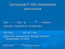 Цитохром Р-450-незалежне окиснення Флавінмонооксигеназне: R3N R3N+ O- R3N+OH ...