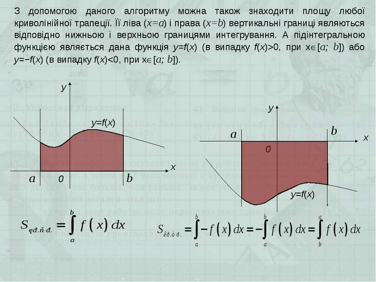 З допомогою даного алгоритму можна також знаходити площу любої криволінійної ...