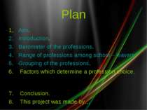 Plan 1. Aim. Introduction. Barometer of the professions. Range of professions...
