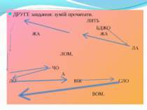 ДРУГЕ завдання: зумій прочитати. ЛИТЬ БДЖО ЖА ЖА ЛА ЛОМ, ЧО А ЛО ВІК СЛО ВОМ.