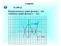 2 варіант № 290 (2) Використовуючи графік функції у = f(x) побудуйте графік ф...