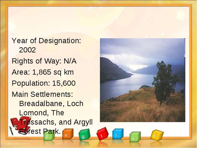 Year of Designation: 2002 Rights of Way: N/A Area: 1,865 sq km Population: 15...