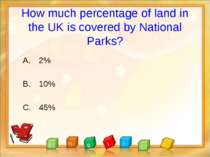 How much percentage of land in the UK is covered by National Parks? 2% 10% 45%