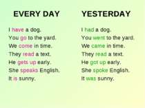 EVERY DAY I have a dog. You go to the yard. We come in time. They read a text...