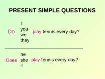 PRESENT SIMPLE QUESTIONS play tennis every day? _____________________________...