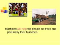 Machines will help the people cut trees and peel away their branches.