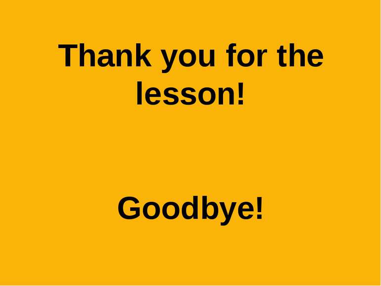 Thank you for the lesson! Goodbye!